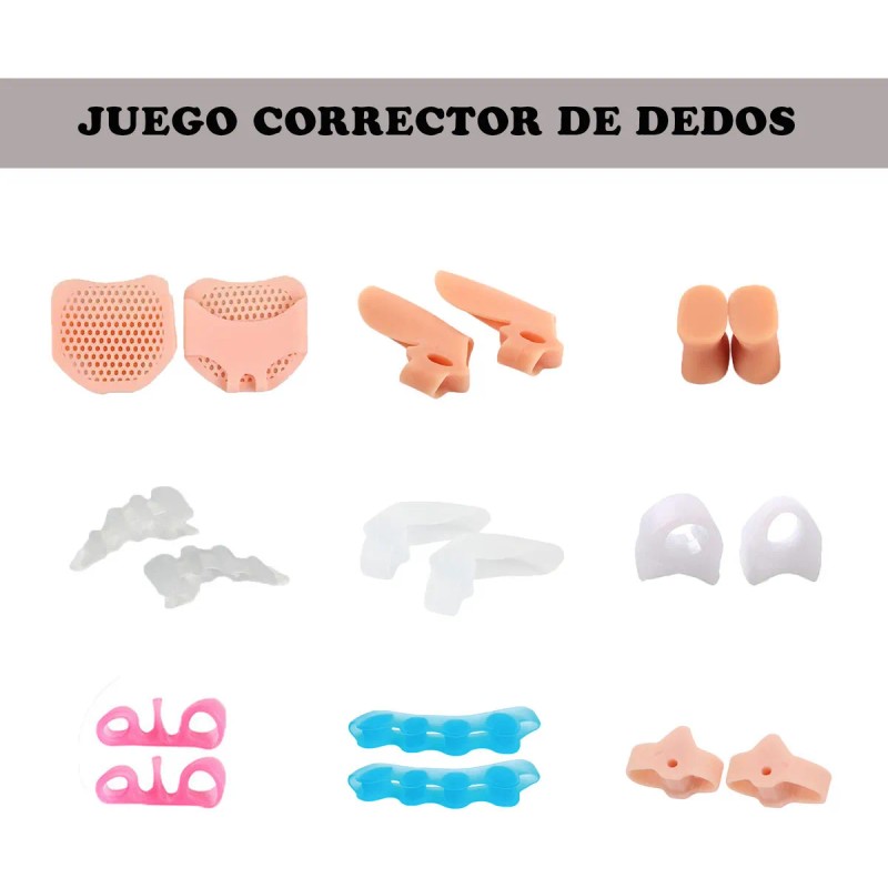 Kit 23 Piezas Corrector Juanetes Separadores Silicona Para Dedos Pie