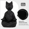 Meditating Cat Bookends, Zen Style Decorative Cat Statue Bookends, Heavy