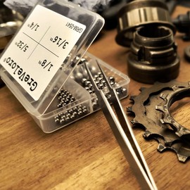 4 Sizes Ball Bearing Box 40pcs 1/8" 5/32" 3/16" 1/4" Total 160pcs Carbon Steel Metal Balls Steel Balls Steel Balls for Hub, Shift, Axle