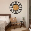 LEIKE Large Wall Clocks,Silent,Non Ticking,Battery Operated Rustic Round Modern Big