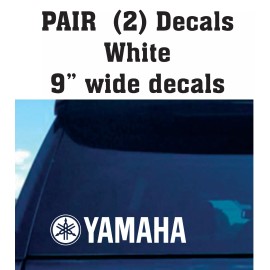 Unbranded Yamaha ATV. motorcross, racing Vinyl Decals Stickers -PAIR (2)- WHITE  9 " wide