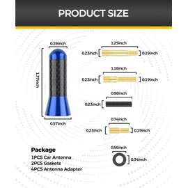 iolory Car Antenna,Carbon Fiber Car Radio Antenna with Adapter,Automotive Antenna Replacement,Car Stubby Antenna Short Antenna,Suitable for All Models with Removable Original Antenna (Blue)
