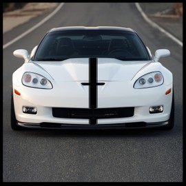 Sticker Connection | Racing Stripes | Hood Rally Vinyl Race Stripes | (2"x72", Matte Black)