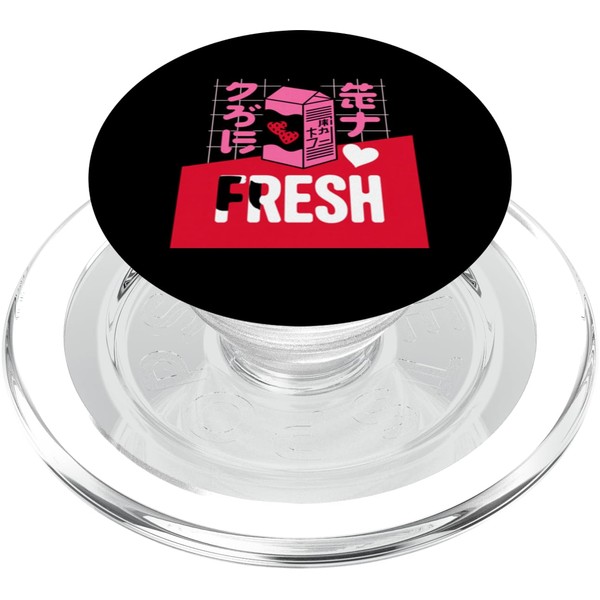 Fresh Strawberry Milk Kawaii Vaporwave Aesthetic PopSockets PopGrip for MagSafe