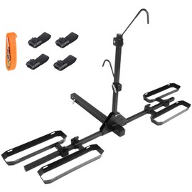 ROADGIVE Tilting 2-Bike Hitch Mount Bike Rack for SUV/Truck/RV - 140lb Capacity, Fits 2" Hitch Receiver, with Ratchet Straps