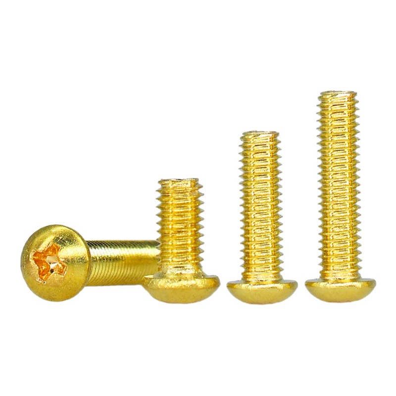 MACHSWON 10PCS M5 Brass Cross Round Head Machine Screw m5*12mm