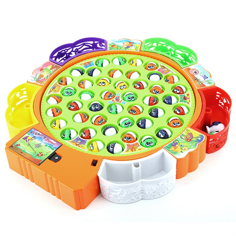 Fishing Game Toy Set with Rotating Board fishing plate Parent
