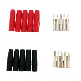 JZK 10pcs 1000V 10A 4mm Banana Sockets Insulated Socket Extension for Bare Banana Plugs Speaker Banana Plug Socket Plugs, Red and Black