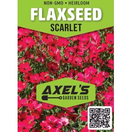 Axel's Garden Seeds Scarlet Flax Seeds | Non-GMO | Heirloom | Fresh Garden Seeds - 500 Seeds