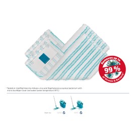 Leifheit 2er Set Wischbezug Clean Twist M Ergo micro duo, für alle glatten Böden, Bodenwischer Ersatzbezug mit 2-Faser-System für ideale Schmutzaufnahme, Mikrofaser Bezug für Fliesen und Laminat