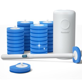 Newlonis® Disposable Toilet Brush, Wall-Mounted Toilet Bowl Cleaning Wand, with 26 Refills
