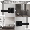 Probrico 6 Pack Square Privacy Door Levers Black Privacy Door