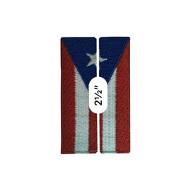 Puerto Rico Flag, Patch Embroidered Iron On Patch Sew On National Emblem Small (2.5"x 1.5")