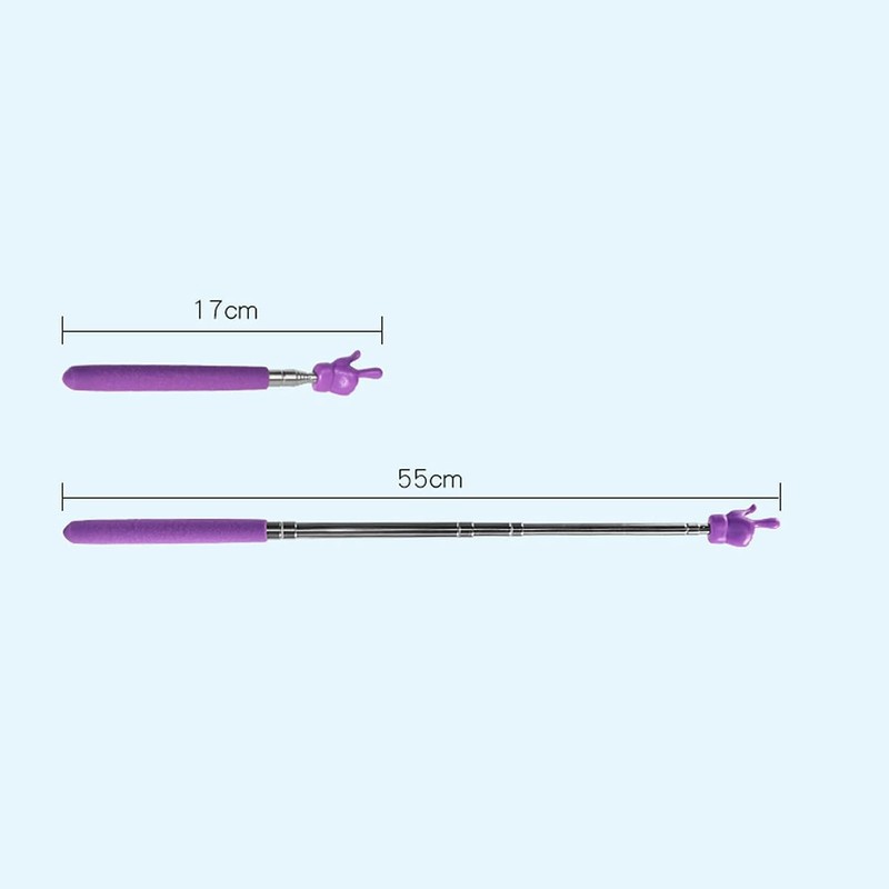 Black Telescopic Teachers Pointer, Metal Hand Retractable Pointer Extended Length
