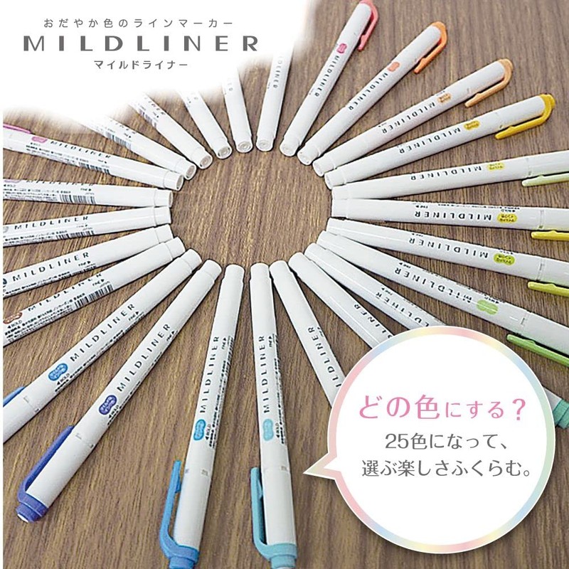 Zebra WKT7-5C-RC-N Mild Liner, Japanese Mild Color, Water-based, Set of