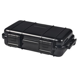 Keenso Caja de Almacenamiento en Seco para Exteriores, Caja Impermeable Caja de Almacenamiento en Seco a Prueba de Golpes con 2 Hebillas en Forma de U para Pesca Camping Senderismo (Negro)