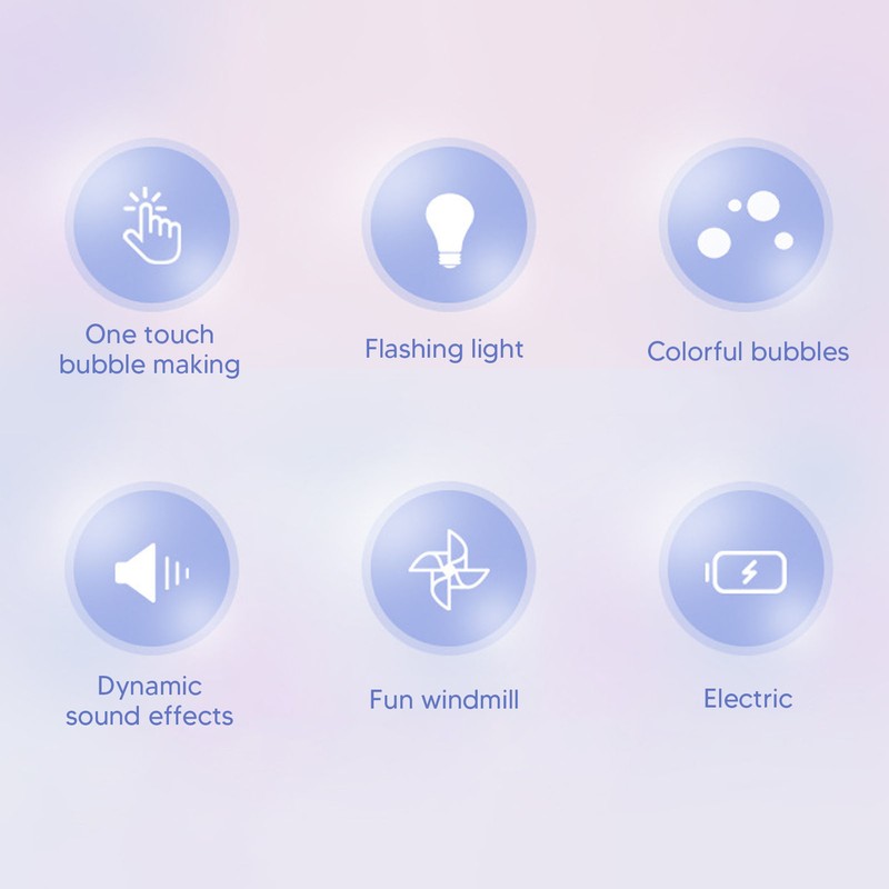 Music Light Bubble Wand Automatic Safe Handheld Electric Bubble Stick