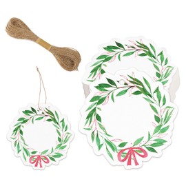 BETESSIN Graduation Gift Tags - Gift Tags with Wreath Motif - Italian Tag Labels - Graduation Gift Packaging