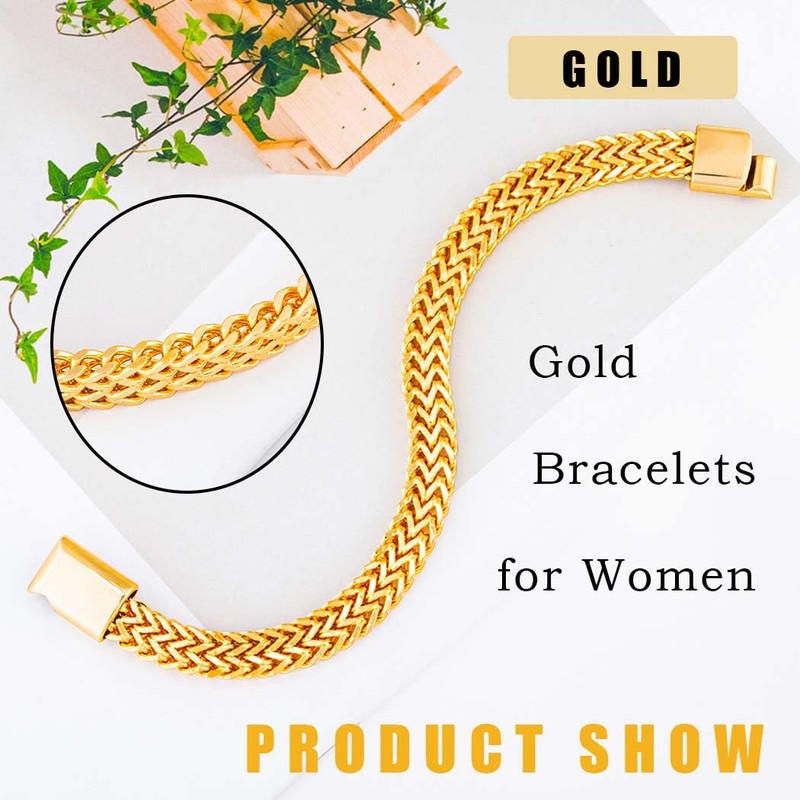 Sinalty Stainless Steel Cuban Link Bracelet Gold Silver Curb Chains