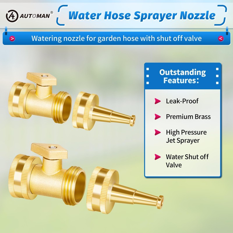 AUTOMAN Brass Hose Nozzle - High Pressure Jet Nozzle 4