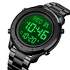 PASOY Mens Big Dial Digital Leather Watch Simple Large Display