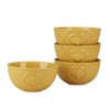 Certified International French Bees Embossed Honeycomb Ice Cream/Dessert Bowls,Set of