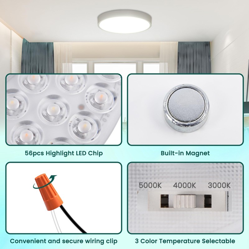 TobeBright Ceiling Fan LED Light Replacement, 5.1inch 24W 2100Lm Ceiling