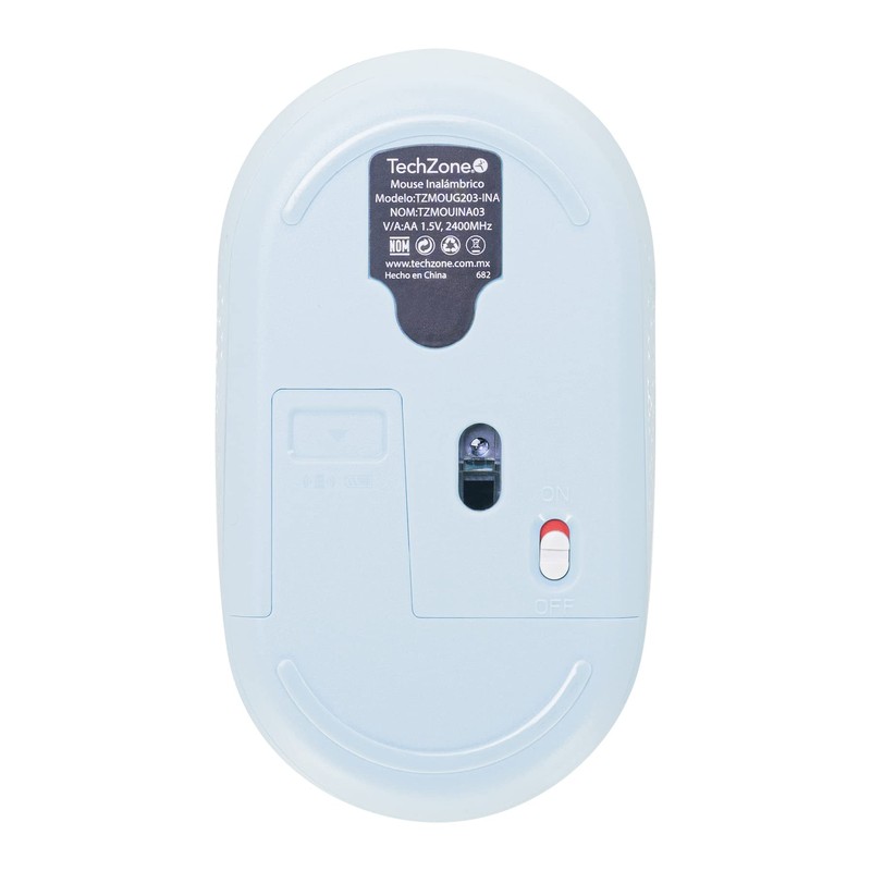 TECHZONE Mouse Inalámbrico con Click Silencioso 4 Botones Tecnología USB