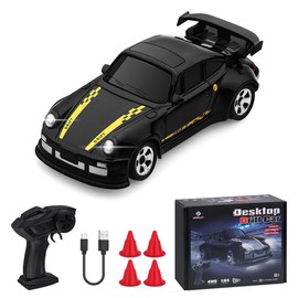 AEXCVG Desktop Drift Car,1:64 Remote Control Car, RC Cars with LED Lights, Mini RC Drift Car for Race, for Boys Kids Adults