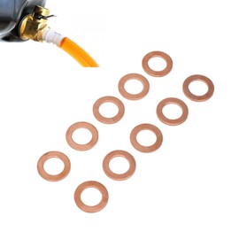 10Pcs M12 Copper Oil Drain Plug Washer Flat Sealing Gasket Ring Spacer for Oil Change Sealing Gasket Set