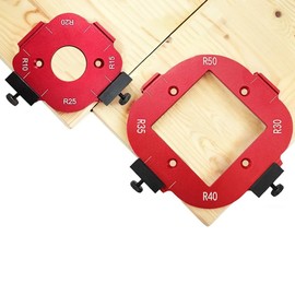 Radius Jig Router, Pack of 2 Milling Templates for Router 8-in-1 Radius Jig Router Stencils Corner, R10/R15/R20/R25/R30/R35/R40/R50 Radius Routing Templates for Woodworking DIY