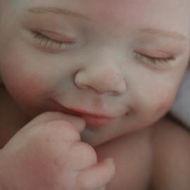 DangTpor 16inch Realistic Newborn Baby Doll Girl Platinum Liquid Full Solid Soft Silicone Reborn Baby Doll 3D Painted Skin Visible Veins Weighted Sleeping Doll Closed Eyes, (BOY)