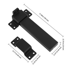 KEILEOHO 7.5 Inch Heavy Duty Slide Gate Latch with 0.23" Padlock Hole, Adjustable Door Lock for Wooden Fence, Barn Door, Courtyard Gate, Outdoor & Indoor Use (Black)