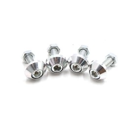 uxcell 4 Pcs Silver Tone Aluminum Alloy Universal Car Motorcycle Decorative License Plate Screw