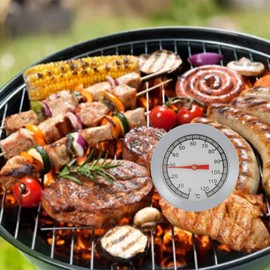 Roasting Thermometer BBQ Thermometer Smoker Oven Thermometer Grill Pizza Temperature Display 120°C for Grill Cooking Meat Stainless Steel Smoker Oven Thermometer Kitchen Food Thermometer