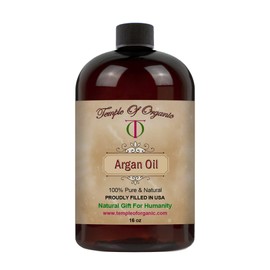 Argan Oil - 100% Pure, Fully Refined, Deodorized, Unscented, Fully Filtered Moroccan Argon Nut Carrier Oil - 16 oz - Hydrating, Moisturizing, Nourishing Unscented Oil for Hair, Skin, Body, Eyelashes, Eyebrows
