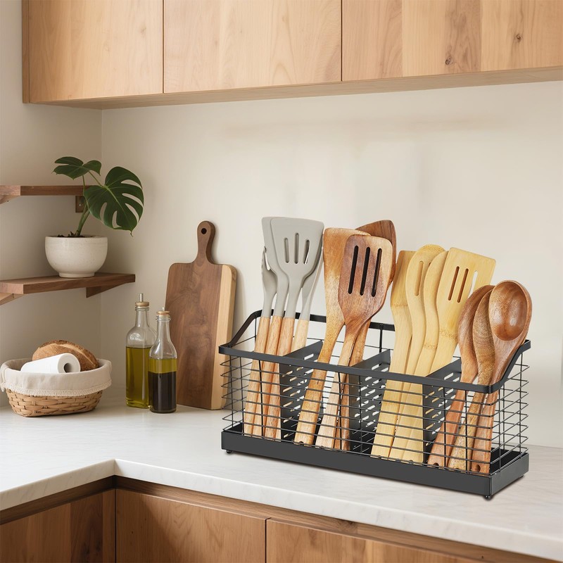 MYITYARD Utensil Holder for Kitchen Counter, Large Cooking Utensil Organizer