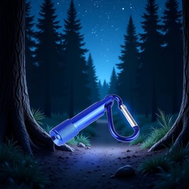 Jowxsx Blue Mini Flashlight, Aluminum LED Handheld Torch with Carabiner Clip, Mini LED Flashlight for EDC, Party Favors, Night Reading, Camping, Hiking, Power Outage, Emergency Safety & Security