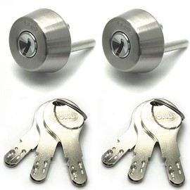 Goal D-TX40-37 2 Identical D9 Cylinder Cylinder Lock with 6 Keys, Silver