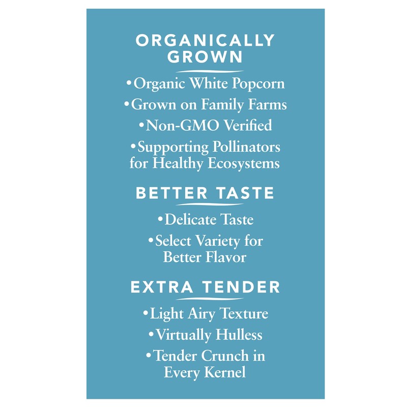 Black Jewell Organic Popcorn, Organic Select White, 28.35oz (Pack of