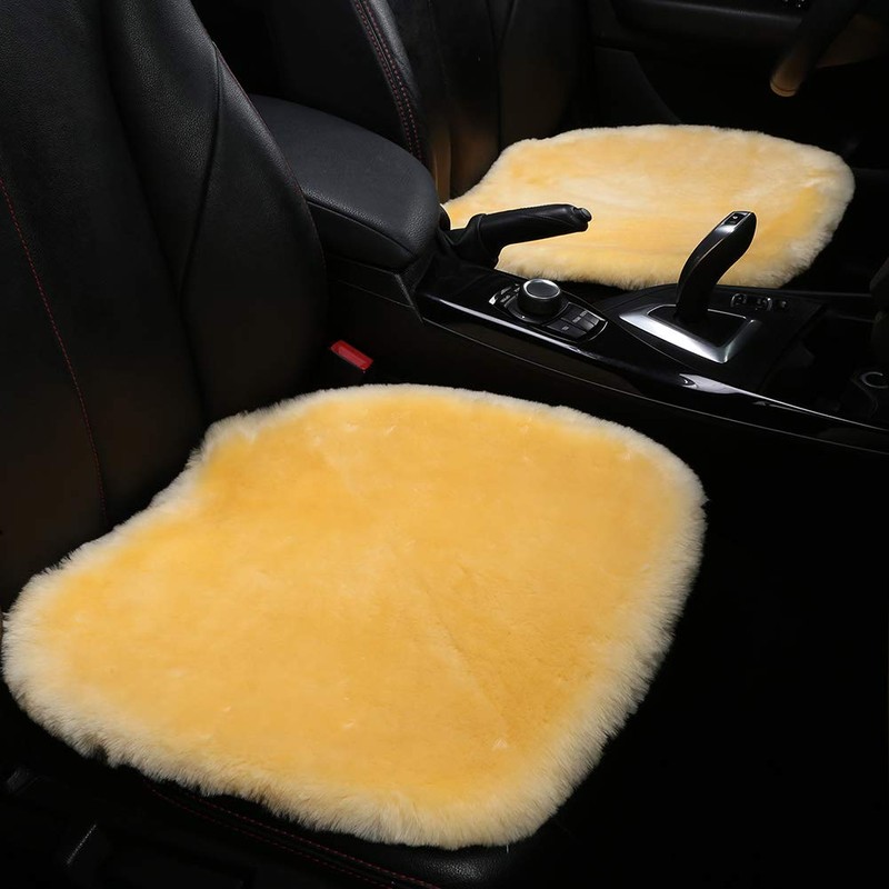 OGLAND Fluffy Genuine Australia Sheepskin Car Seat Cover for Auto