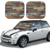 Rustic Wooden Texture Car Windshield Sun Shade 2-Piece Foldable Auto