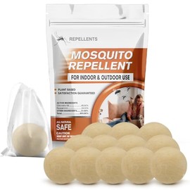 SCFKAOF Mosquito Repellent Outdoor Patio, Mosquito Repellents Indoors, Natural Mosquito Repellent Balls, Mosquitoes Repellant for Yard/Camping, Mosquito Deterrent,120 ft² and 60-90 Days-12P