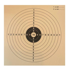 Pack of 100 Targets 14 x 14 cm Cardboard 300 g/m² - Sepia Competition Colour - Space and Player - for Airsoft, Compressed Air, Pellets and Steel Balls - Compatible with 14 x 14 cm Catches