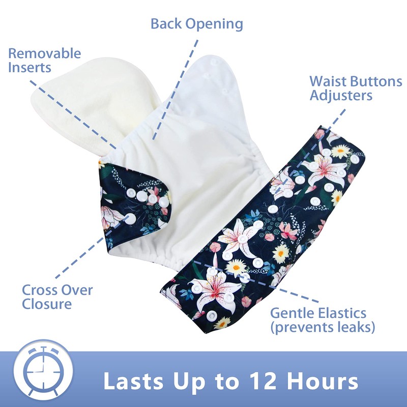 Leekalos Cloth Diapers Reusable for Boys and Girls, Baby Diaper