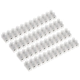 AUKENIEN 5A / 6A Electrical Connector Blocks 5/6 Amp 12 Way White Terminal Block Strip Electric Wire Connectors Choc Blocks Connecting for Wiring Cable (Pack of 4)