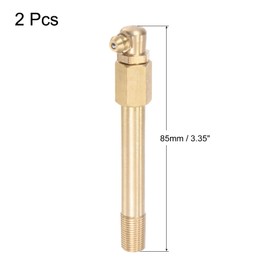 uxcell Brass Straight Grease Fitting G1/8 Thread 85mm Length Hydraulic Grease Fitting Accessories, 2Pcs