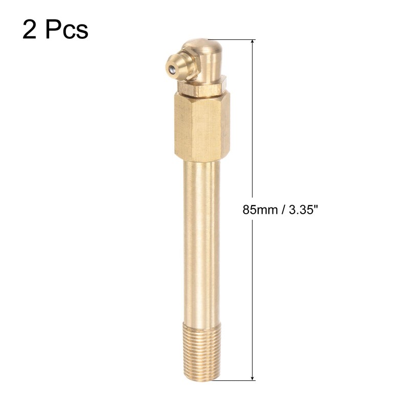 uxcell Brass Straight Grease Fitting G1/8 Thread 85mm Length Hydraulic