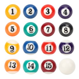 16Pcs Small Tabletop Pool Table Balls, Resin Mini 2.5CM Children Billiard Ball Toy Pool Table Accesssory, Small Pool Balls Full Set Indoor Table Game Kids Adults