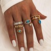 Sttiafay 4Pcs Evil Eye Rings Set for Women Stackable Knuckle